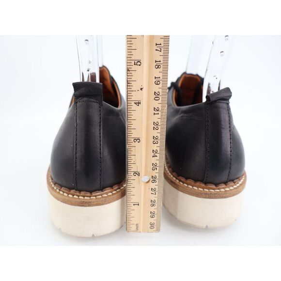 Miz Mooz Wren Loafers Womens 38 7.5 / 8 Black Leather Platform Lug Sole Lace Up - Picture 9 of 11
